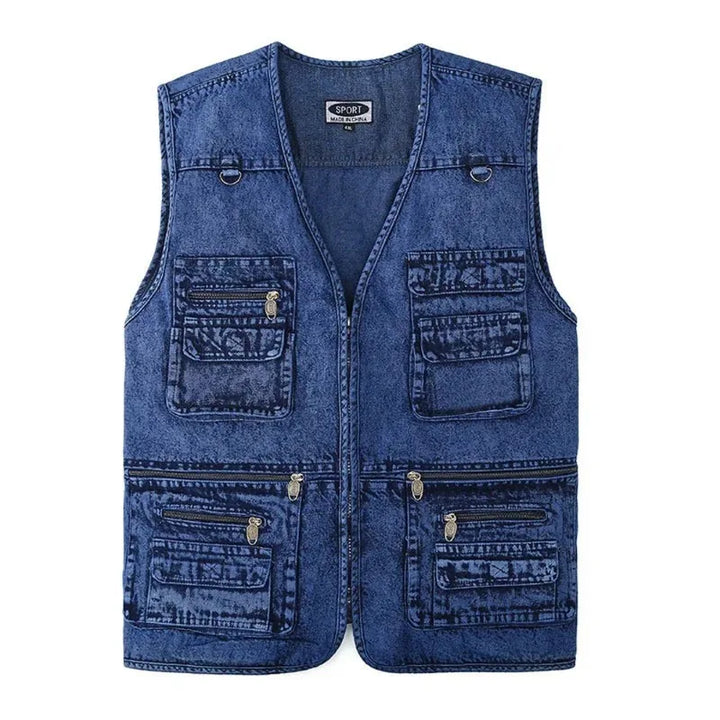 Drune | Ärmellose Jeansweste Mit Mehreren Taschen Für Herren