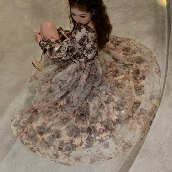 Drune | Floral Fairy Princess Kleid mit Abnehmbarem High-Low Rockschicht