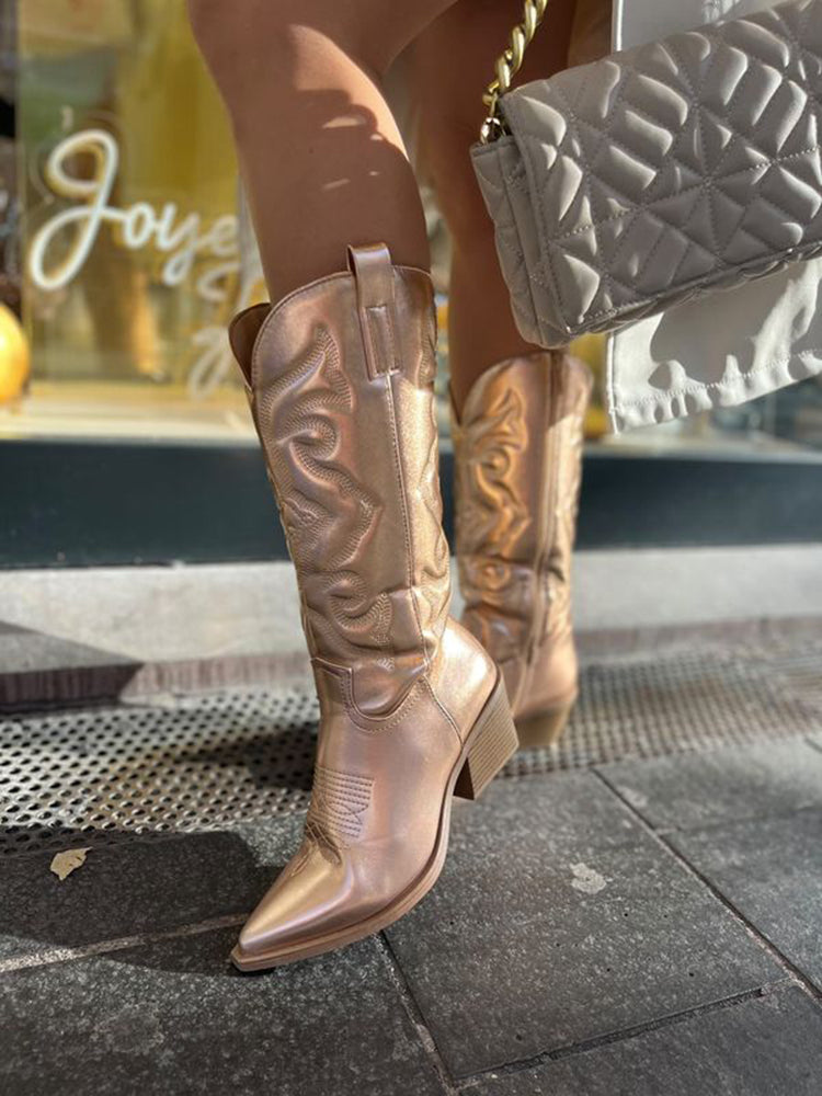 Drune | legante Metallic-Cowboystiefel