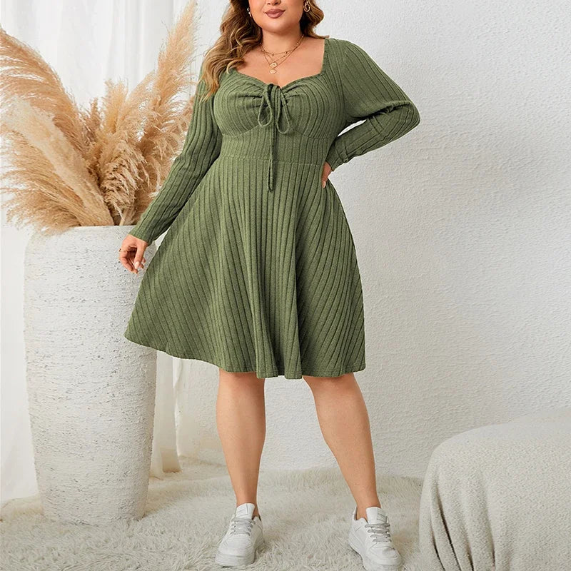 Drune | Weiches Strickribbelkleid
