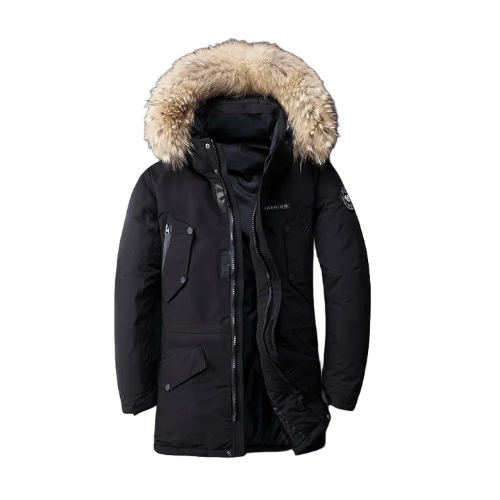 Drune | Halblange Winterjacke mit Kapuze