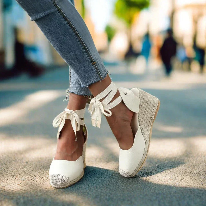 Drune | Trendige, Bequeme Boho Keilabsätze Für Damen Mit Bändern