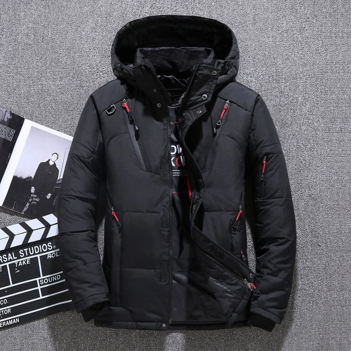 Drune - Herren-Winterjacke - Warme, schlanke Daunenjacke mit Kapuze