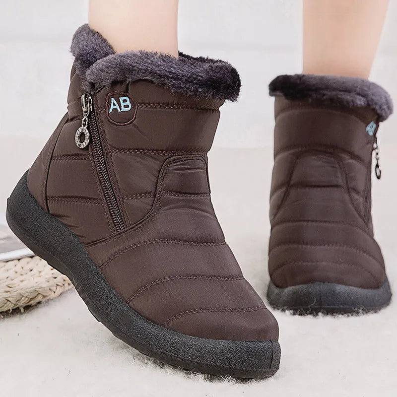 Drune | Schneestiefel - Mid-Calf - Wasserabweisend - Kunstfell gefüttert - Seitenreißverschluss