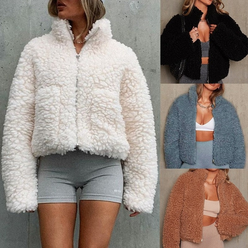 Drune | Teddy Cropped Jacke für Damen