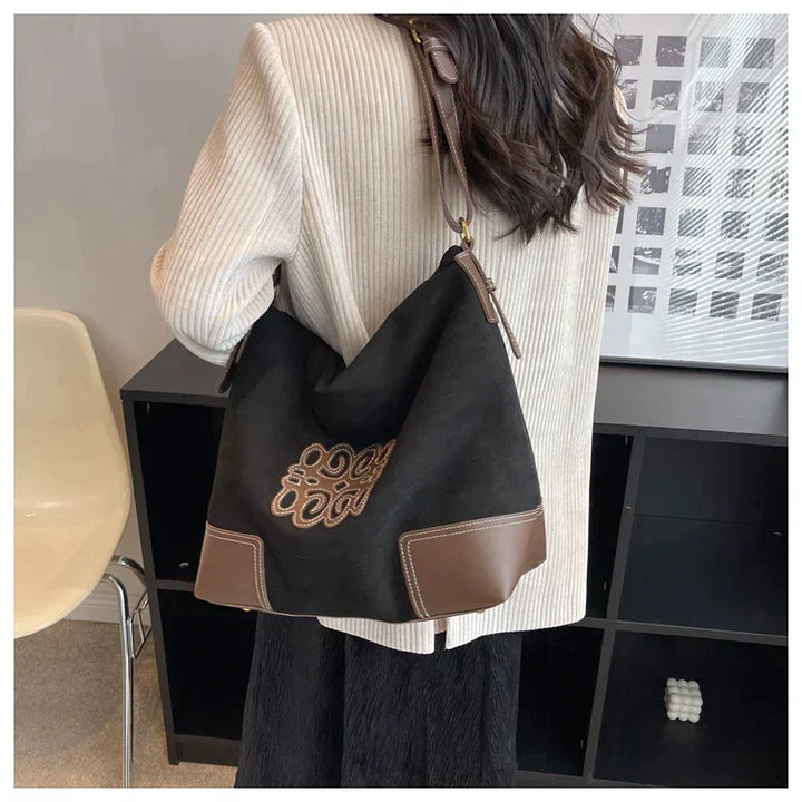 Drune | Damen Luxus Marke Messenger Taschen Retro Braun Crossbody Tote Taschen Eimer Clutch Tasche Einkauf Große Kapazität Reisetasche