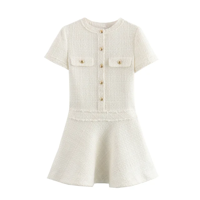 Drune Kleid - Slim Fit - Rundhalsausschnitt - Polyester - Sommer