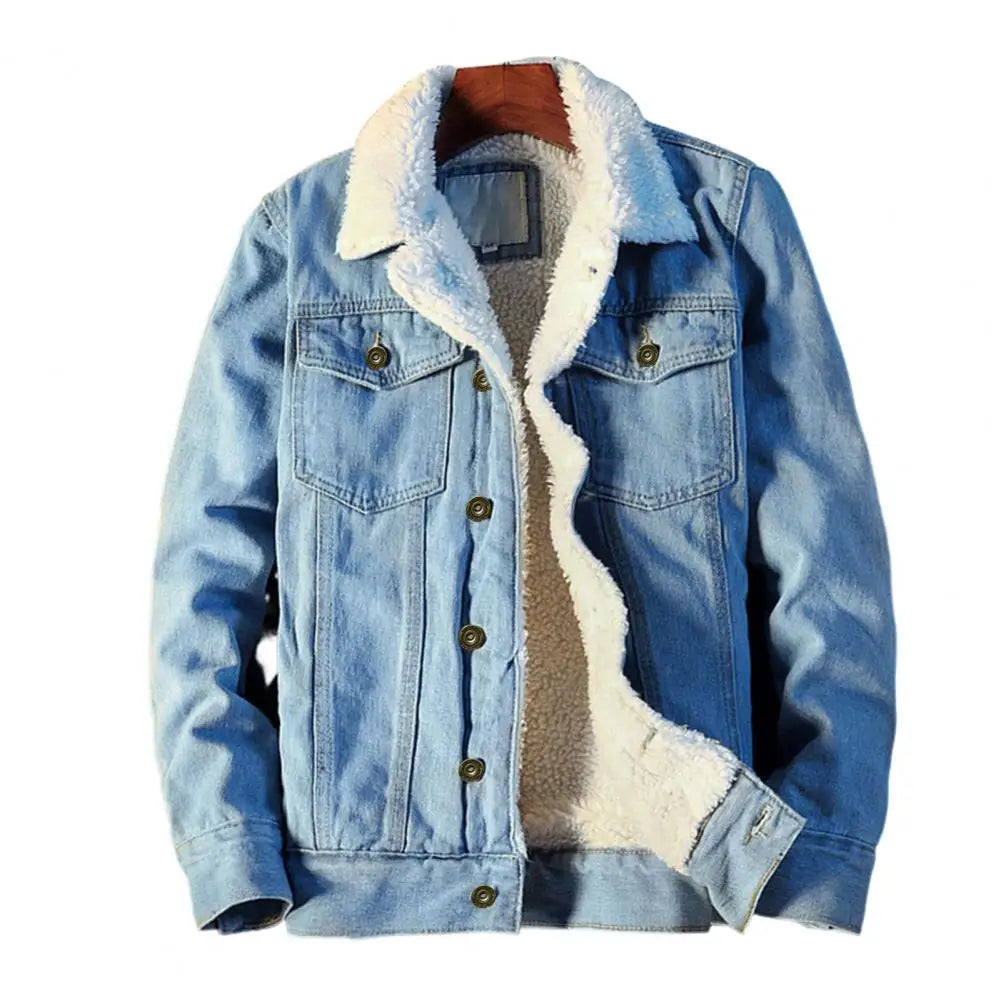 Drune | Stylische warme Sherpa Jeansjacke für Männer