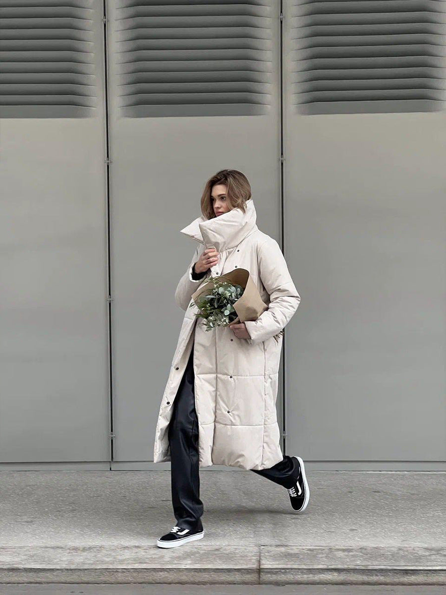 Drune | Lange Winterjacke mit elegantem breitem Kragen