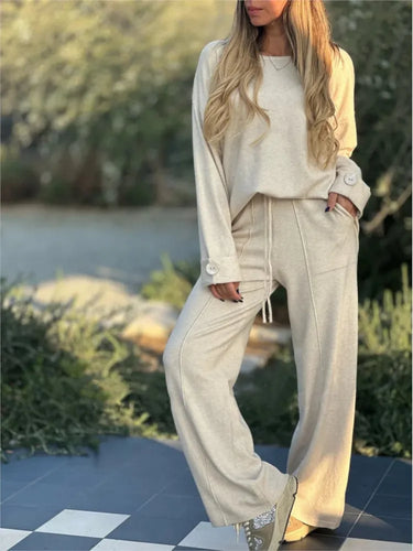 Drune | Casual 2-piece T-shirt and pants set – Comfortable and stylish for everyday and leisure