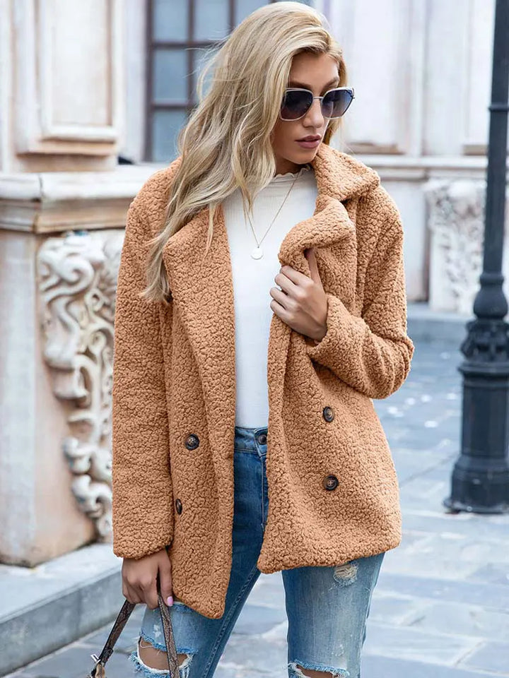 Drune | Warmer Teddy-Mantel Damen