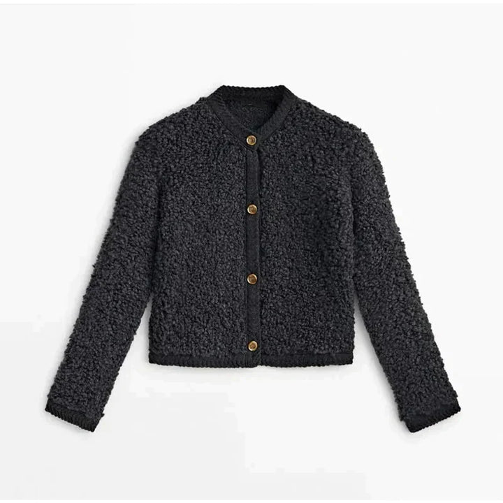 Drune | Strickjacke Soft Und Warm Knopfverschluss Lässiger Schnitt Kurze Länge