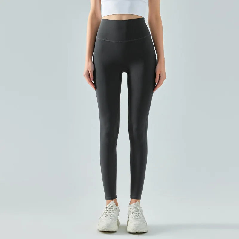 Drune | Emily Sportswear Naked Hochtaillierte Tight Yoga Hosen Doppelseitig Gebürstet Pfirsich Po-Hebende Lauf Sport Fitness Leggings