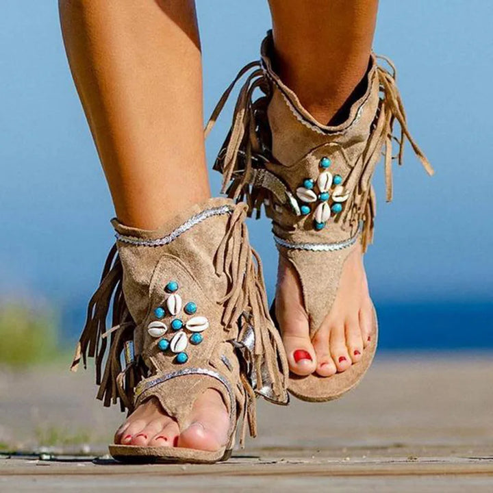 Drune | Fransen Boho Sandalen