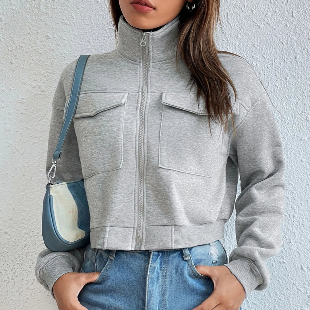 Drune | Stilvolles Zip up Crop Top
