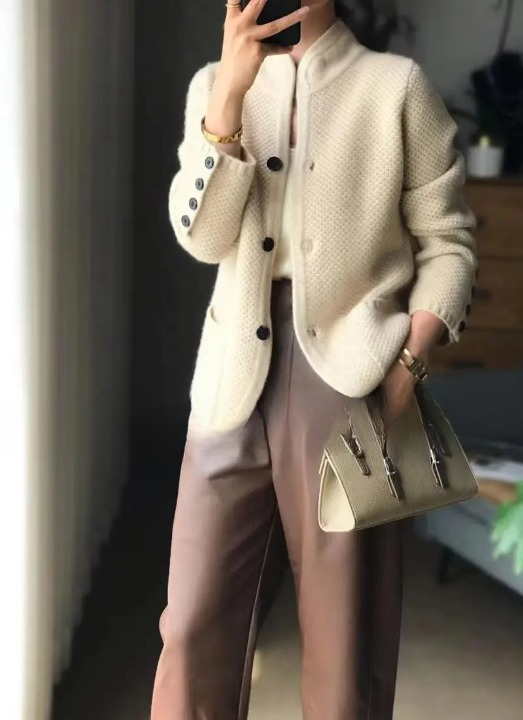 Drune | StrickStrickjacke Wollmischung V-Ausschnitt Knöpfe Und Fronttaschen Langarm