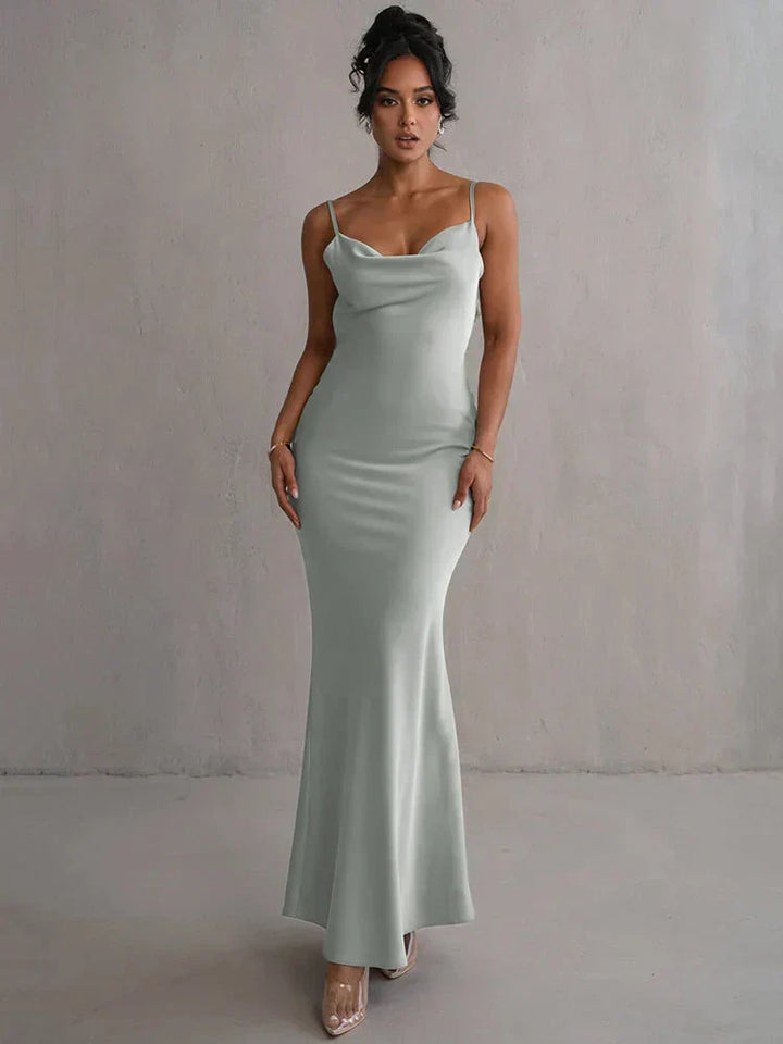 Drune | Satin Kleid mit Blumen
