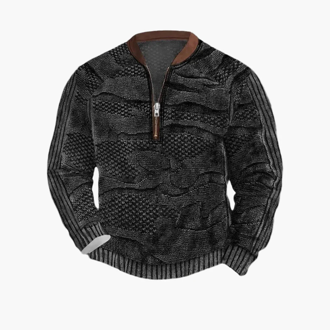 Drune | Strickpullover mit Reißverschluss - Moderner Freizeit-Look für Herbst und Frühling