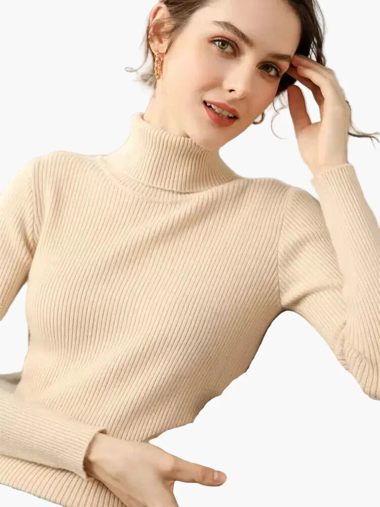 Drune | Rollkragenpullover Gerippt Basic Langarm - Vielseitiger Herbst & Winter Look
