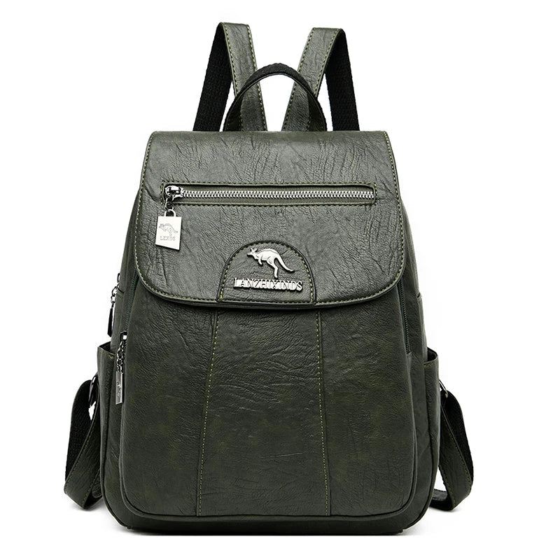 Drune | Großer Leder Rucksack mit DiDrunestahlschutz für Damen