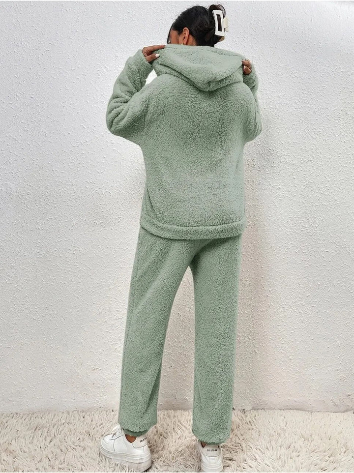 Drune | Kapuzenpullover Weiches Sherpa Fleece Lässige Passform Langärmlig Und Warm