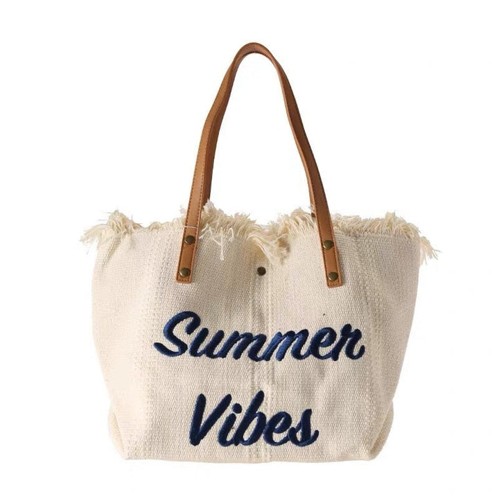 Drune Sommer Vibes Strandtasche | Bunte Strandtasche mit sommerlichem Aufdruck