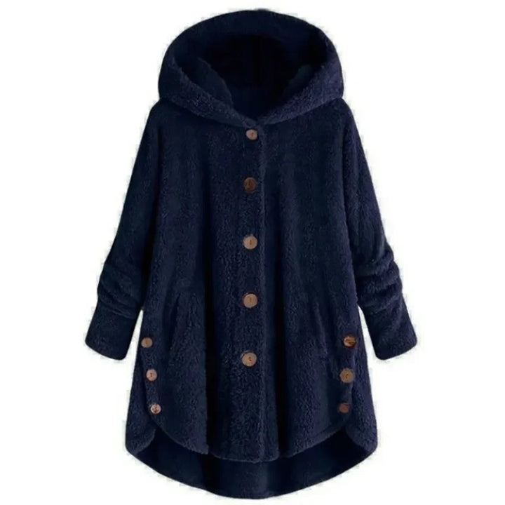 Drune | Damen Fleecejacke – Lässig Schnitt – Kapuze – Druckknopfverschluss – Plüschweicher Griff – Taschen