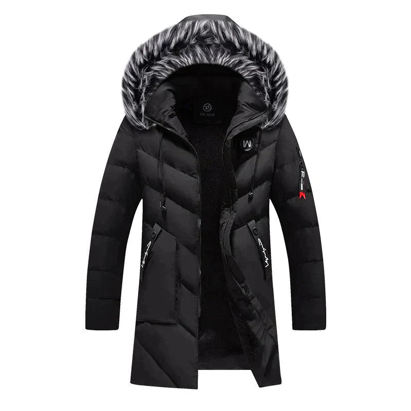 Drune | Herren Winter Lange Parka - Flauschiger Besatz Kapuzen Design
