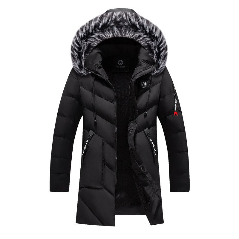 Drune | Warme Herren Winterjacke mit Kunstfellkragen
