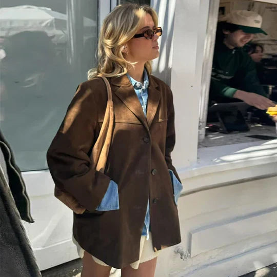 Drune | Retro Braune Damenjacke