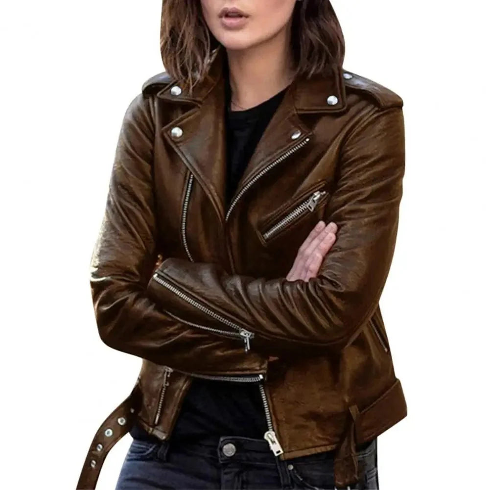 Drune | Leder Motojacke - Asymmetrischer Reißverschluss - Elegant und stilvoll - Biker-inspiriert