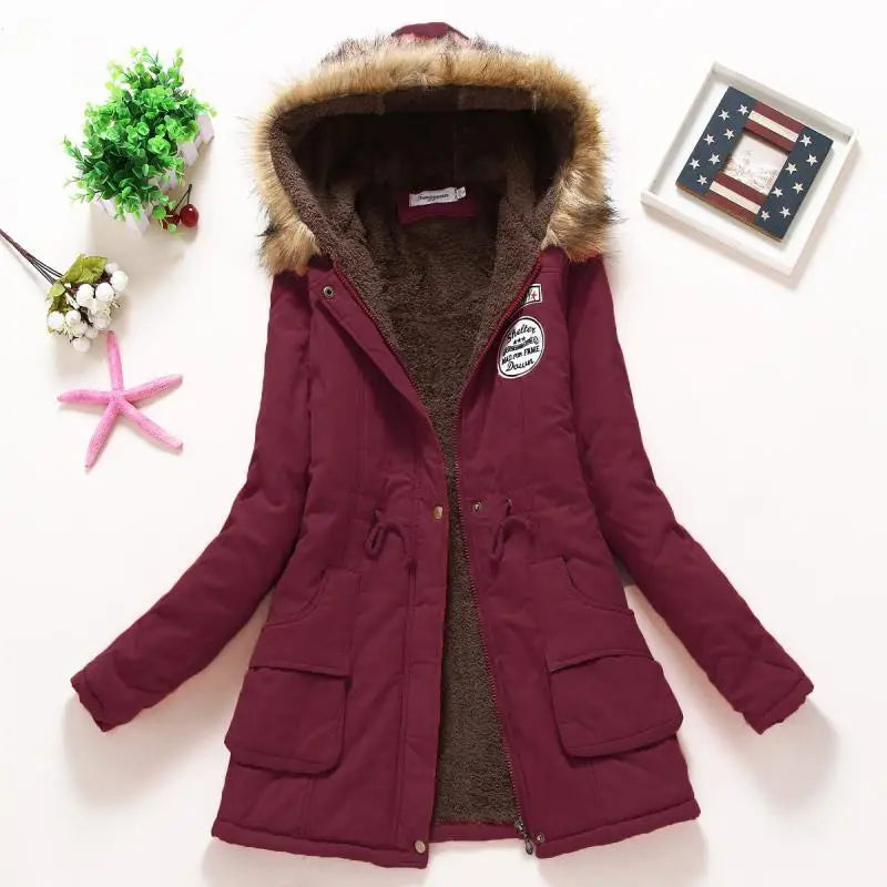 Drune | Modische Winterjacke mit Kunstfellbesatz