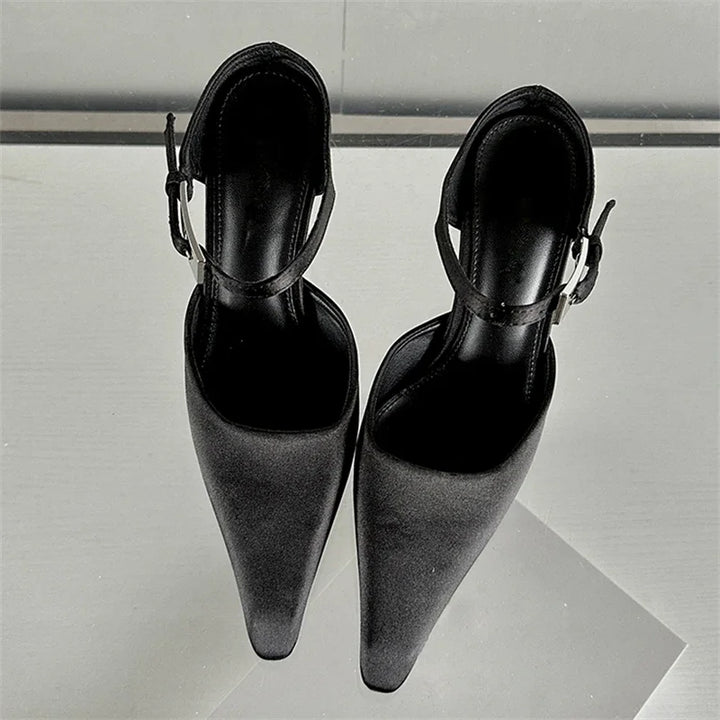 Drune | Eilyken Neu Design Hochhackige Damen Pumps Riemen Mules Schleifen Sexy Spitz Zehen Hochzeit Bankett Damenschuhe