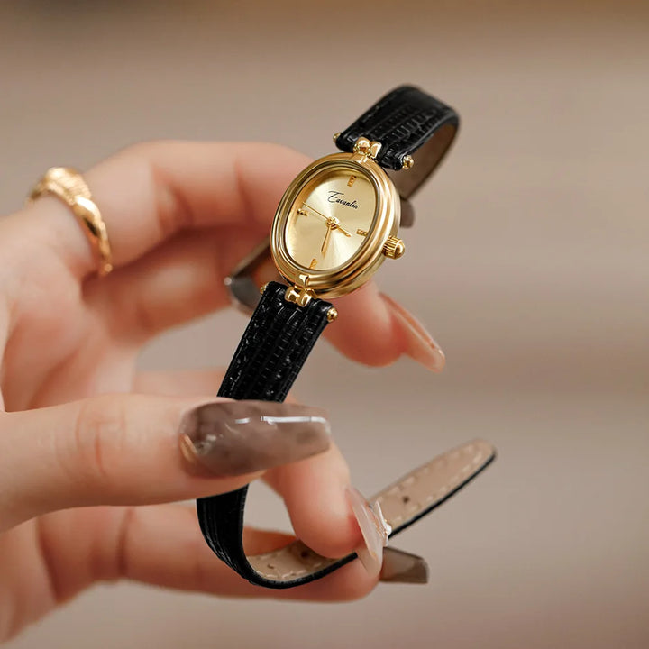 Drune | Damenarmbanduhr Mit Schlankem Profil Und Luxuriösem Lederband