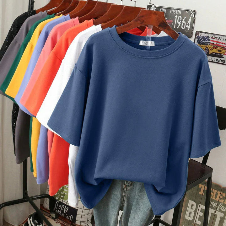 Drune | Kuscheliges Baumwoll-Basic T-Shirt In Übergröße für Frauen