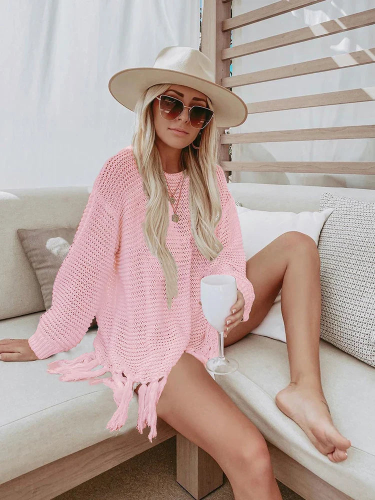 Drune Boho Strick Sommerkleider
