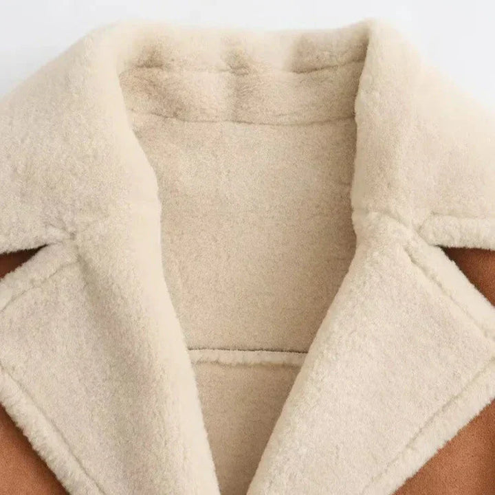 Drune | Shearling-Übermantel