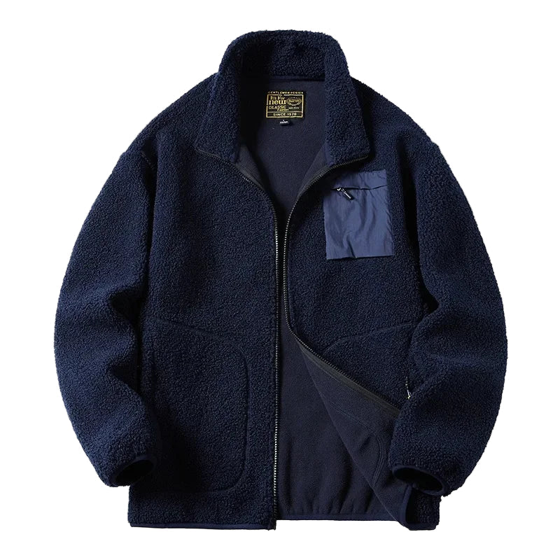 Drune | Unisex Fleecejacke im Outdoor-Stil mit Reißverschluss und Brusttasche - Ideal für Freizeit & Alltag