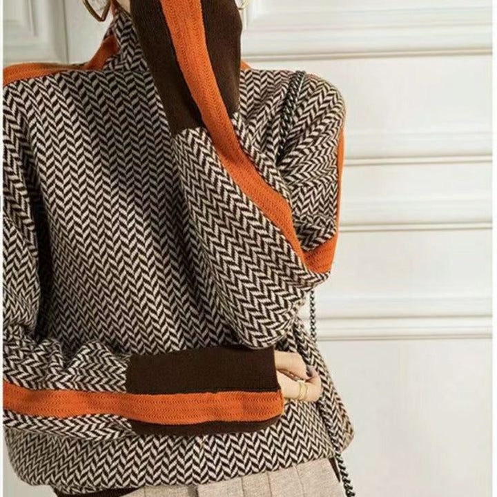 Drune | Geometrisch gestrickter Rollkragenpullover
