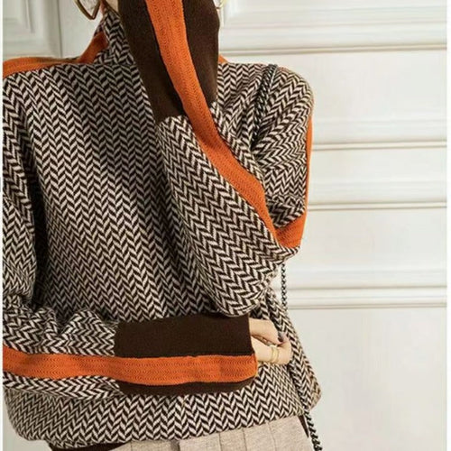 Drune | Geometrisch gestrickter Rollkragenpullover