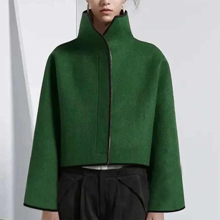 Drune | Neck Cropped Wool Coat - Minimalistischer Stil - Warme Oberbekleidung - Elegante Passform