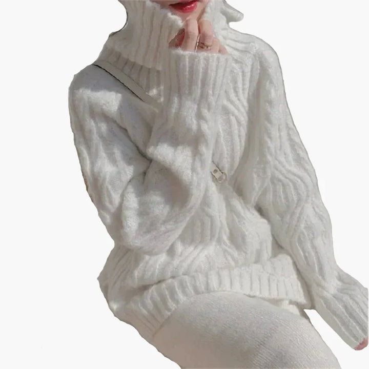Drune | Strickpullover im koreanischen Stil mit lockerem Schnitt und Rollkragen - Modischer Herbst- und Winterpullover