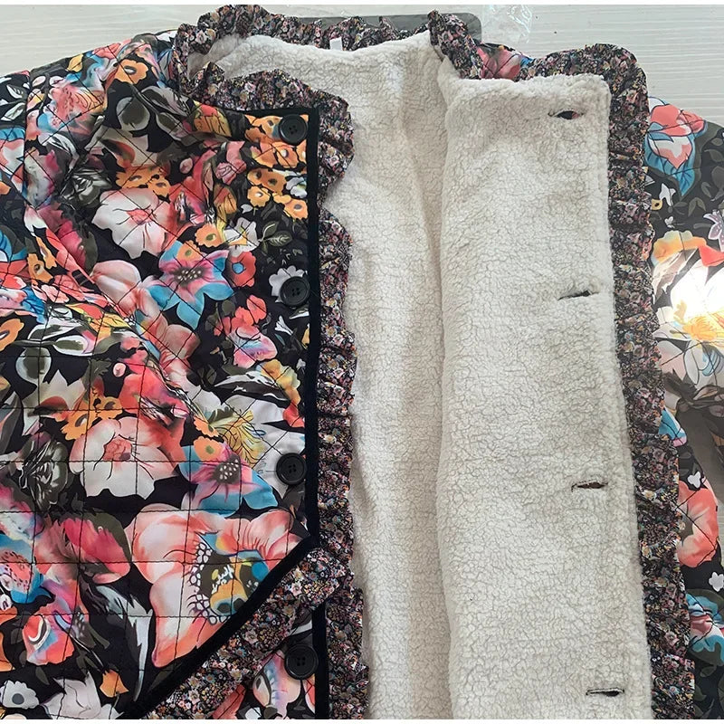 Drune | Floral Gequilteter Mantel