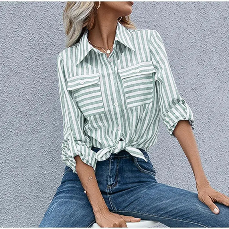 Drune | Klassisch Gestreiftes Button Down Hemd Für Damen