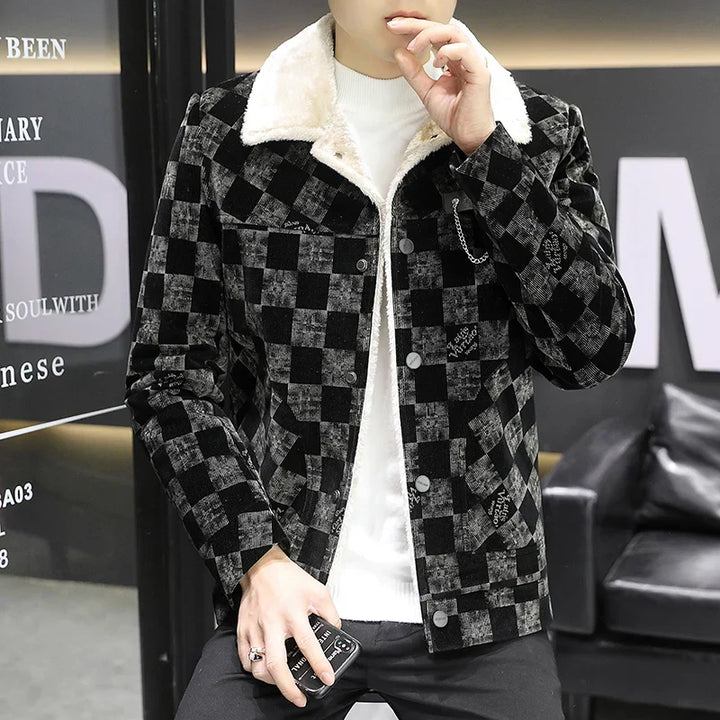 Drune | Kariertes Cord-Jacke