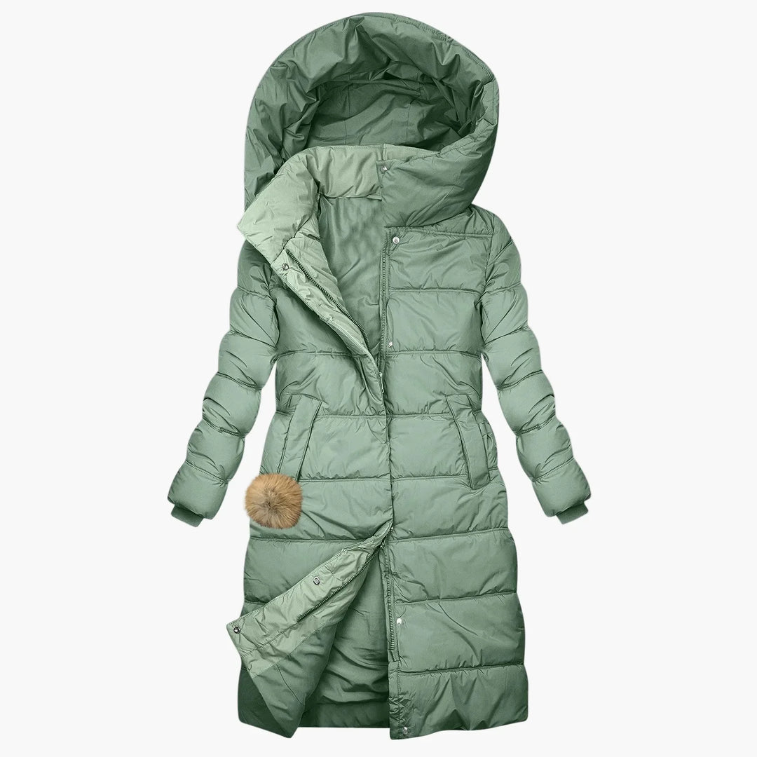 Drune | Winter Steppmantel mit Kapuze - Langer, Winddichter Pufferjacke für Alltag & Freizeit