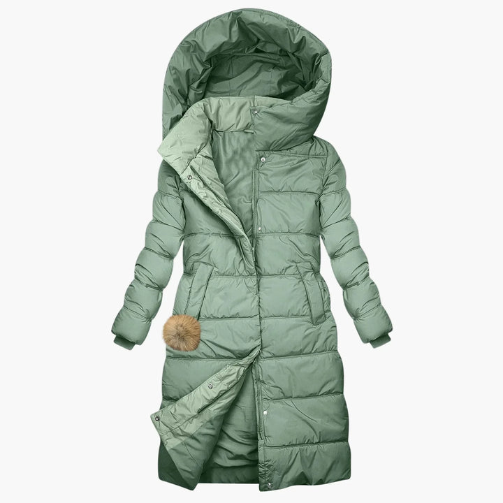 Drune | Winter Steppmantel mit Kapuze - Langer, Winddichter Pufferjacke für Alltag & Freizeit