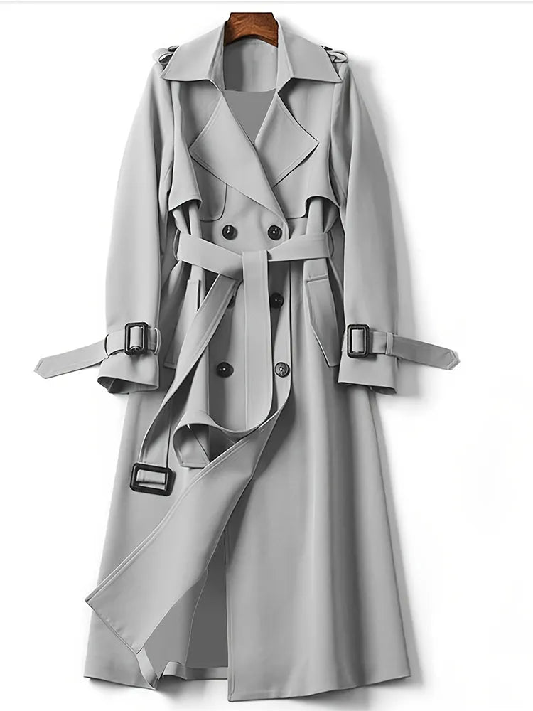 Drune | Langer solider Damen-Trenchcoat