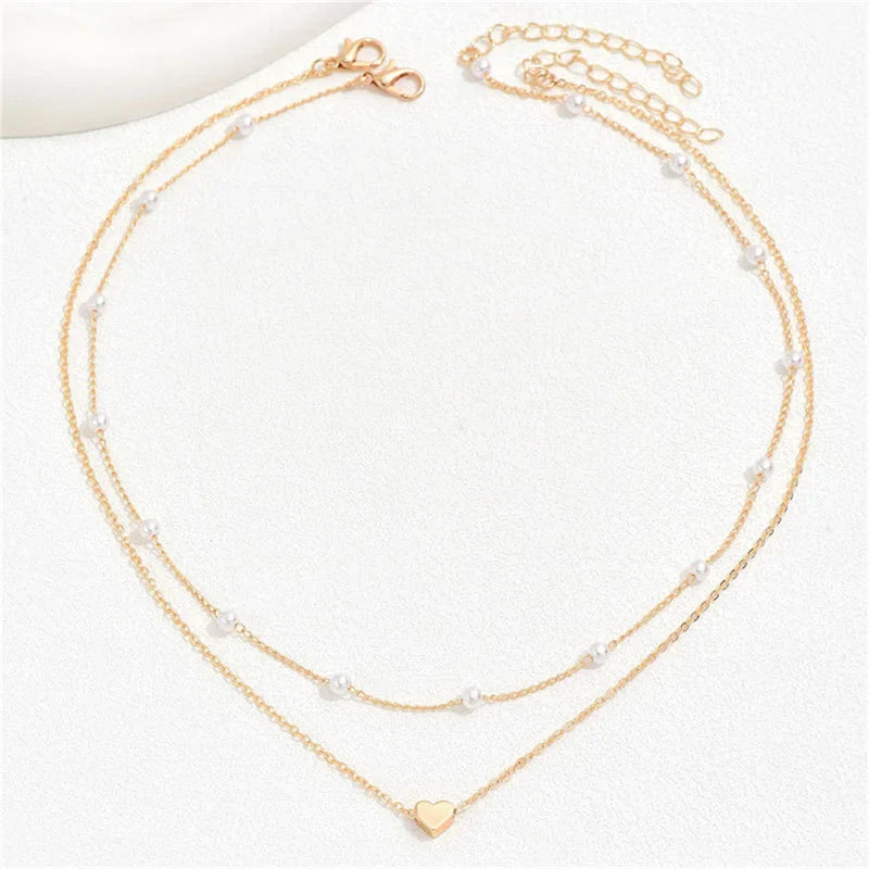 Drune | Perlen Choker Herz Halskette Für Frauen