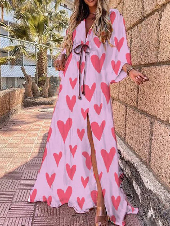 Drune - Elegnat bedrucktes Beach Cover Up Kleid